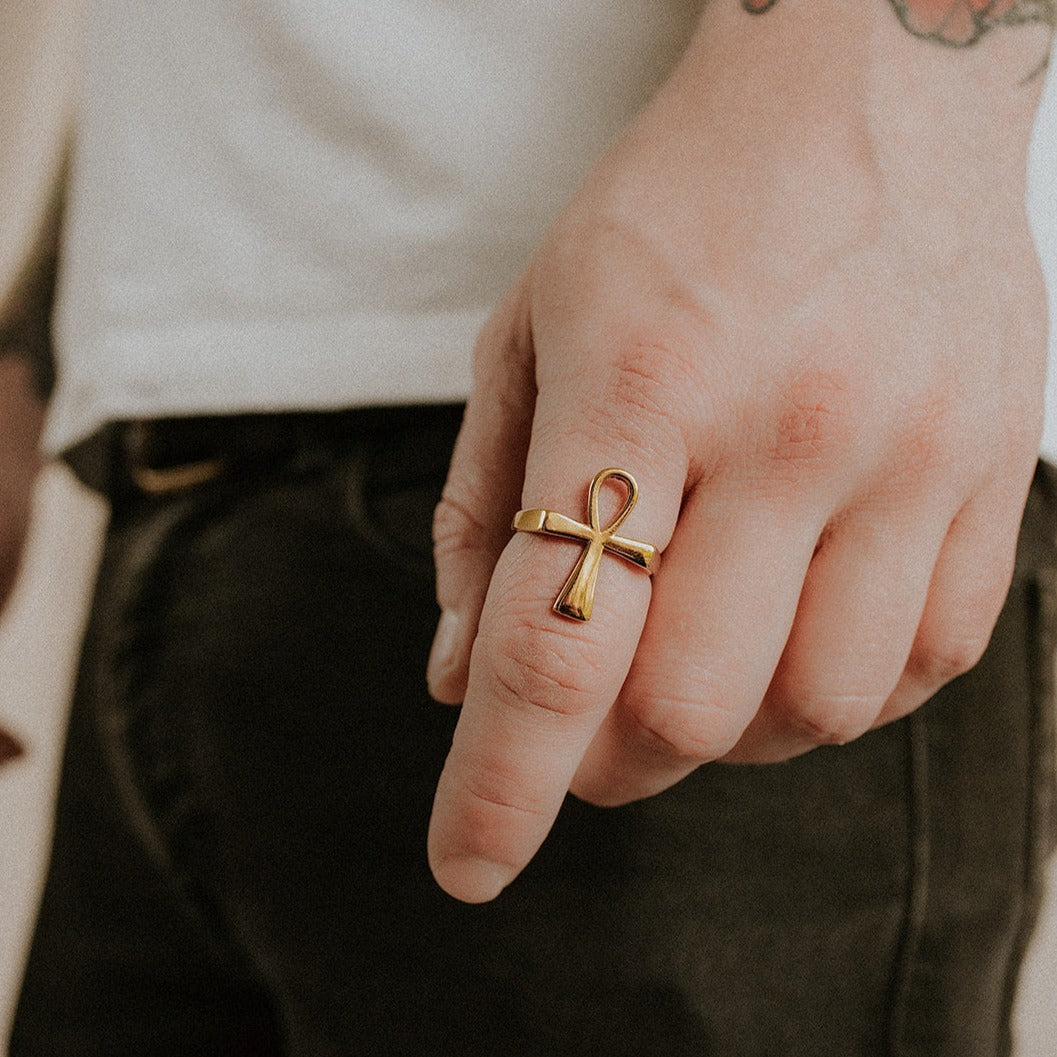 Gold Ankh Ring