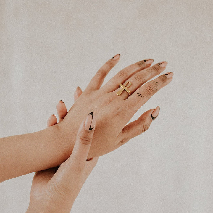 Gold Ankh Ring
