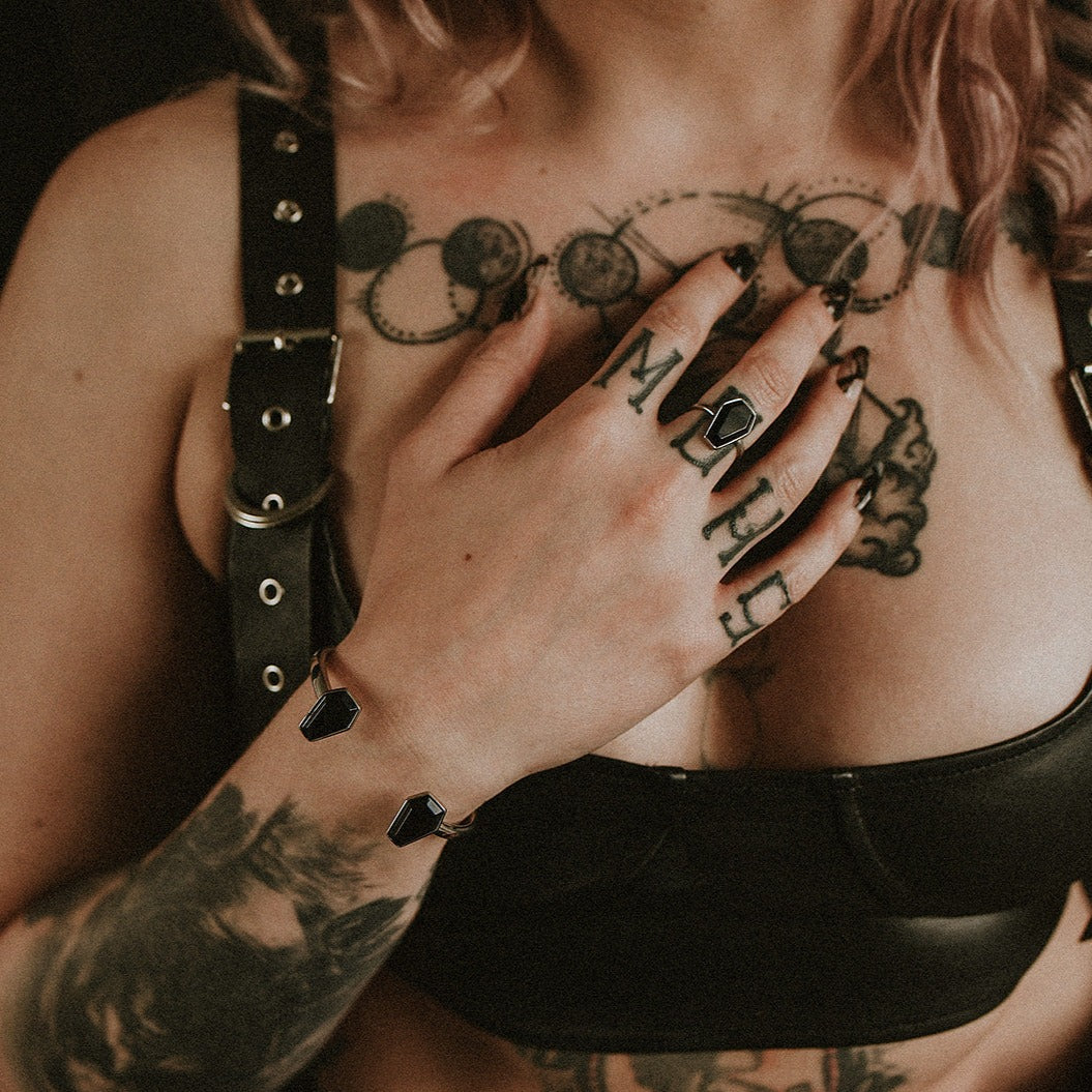 Crypt Black Coffin Ring