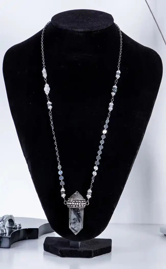 Mirror Spell Tourmaline Quartz Necklace