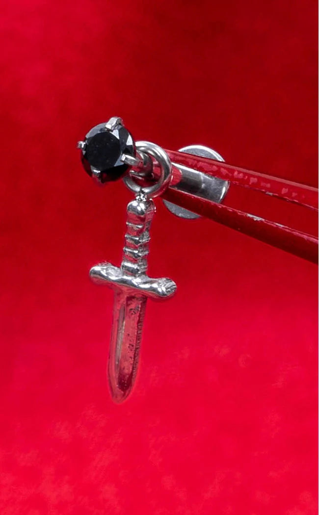 Titanium Dangle Charm | Dagger [Silver]