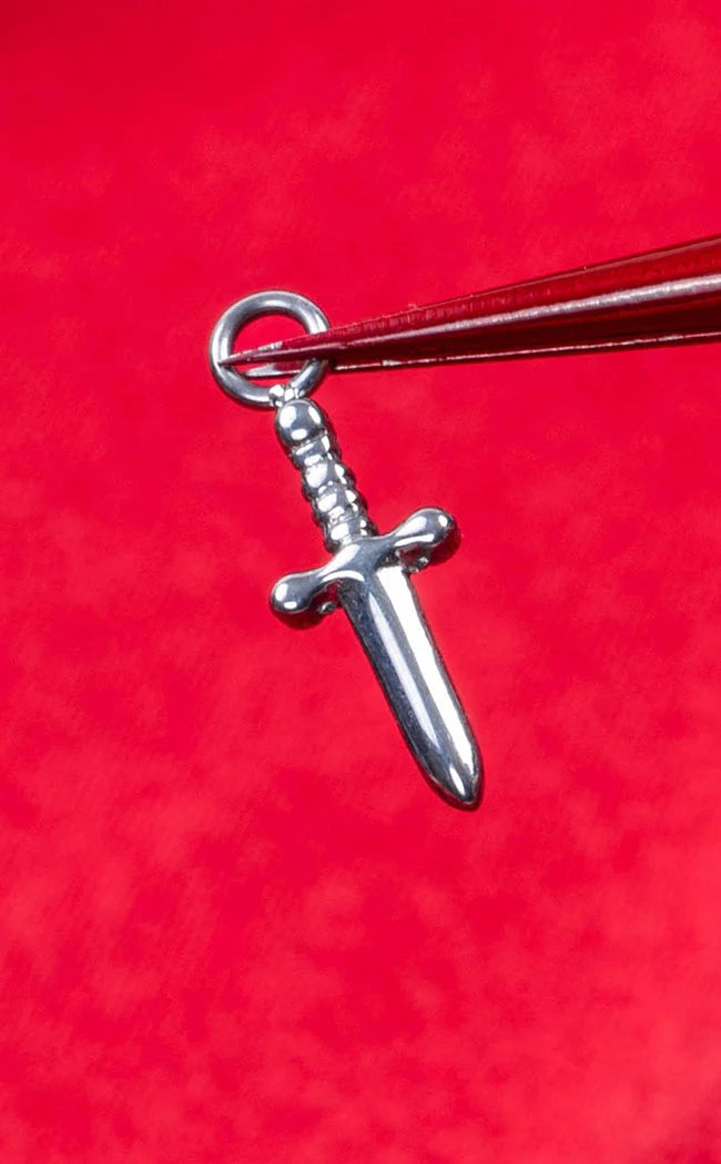 Titanium Dangle Charm | Dagger [Silver]