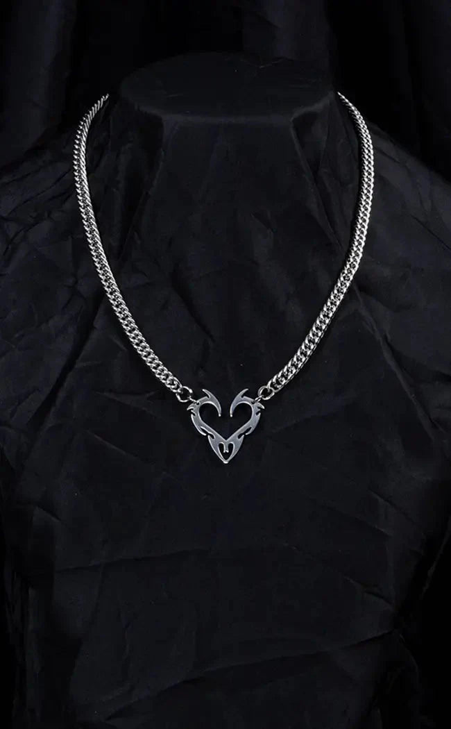 Tribal Heart Stainless Steel Necklace